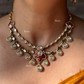 Ura Moisanite Necklace set -Ruby Red