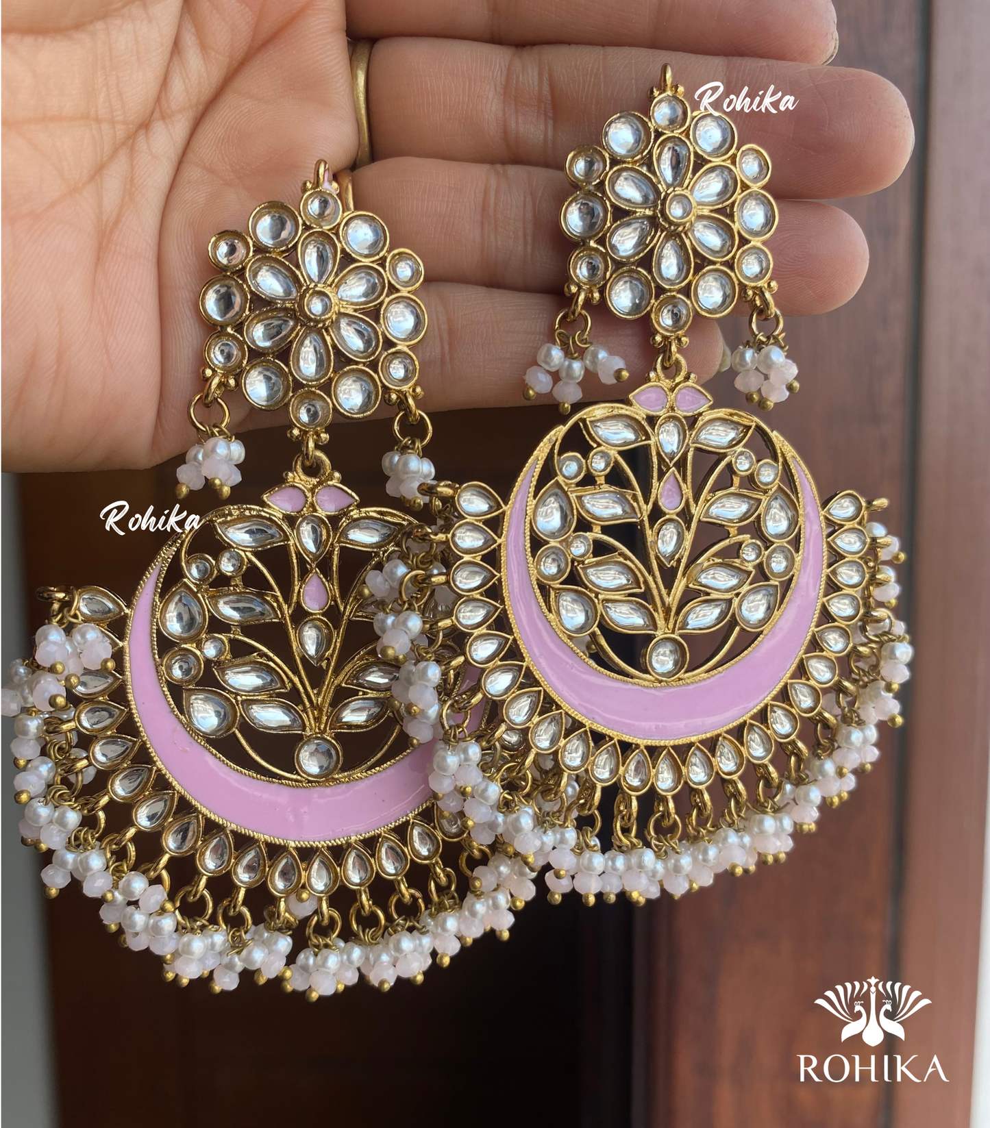 Rajni  Beautiful  earrings -Pink