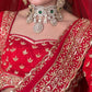 Hamsini polki kundan necklace set - Dark green