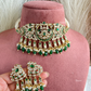 Archana Kundan Jadau Choker Set - Green