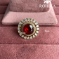 Angana polki kundan ring (SG-135) - Ruby red