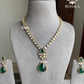 Saira moisinite kundan necklace set - Dark Green