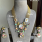 Saabya inspired fusion victorian necklace set (SS008)- White