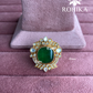 Angana polki kundan ring (SG-128) - Dark green