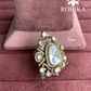 Angana polki kundan ring (SG-118) - White & green