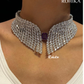 Angel american diamond  necklace set - Purple