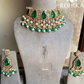 Pavni doublet kundan necklace set - Dark green