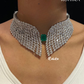 Angel american diamond  necklace set -Green