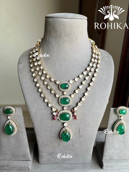 Isha designer necklace set - Green