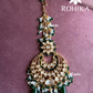 Soohi polki kundan maangtikka - Dark green