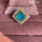 Angana polki kundan ring (SG-140) - Sky blue