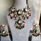 Arpan bikaneri kundan necklace set - Dark green