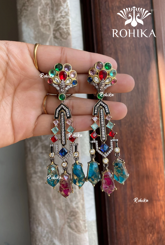 Designer earrings (M-003) - Multi colour