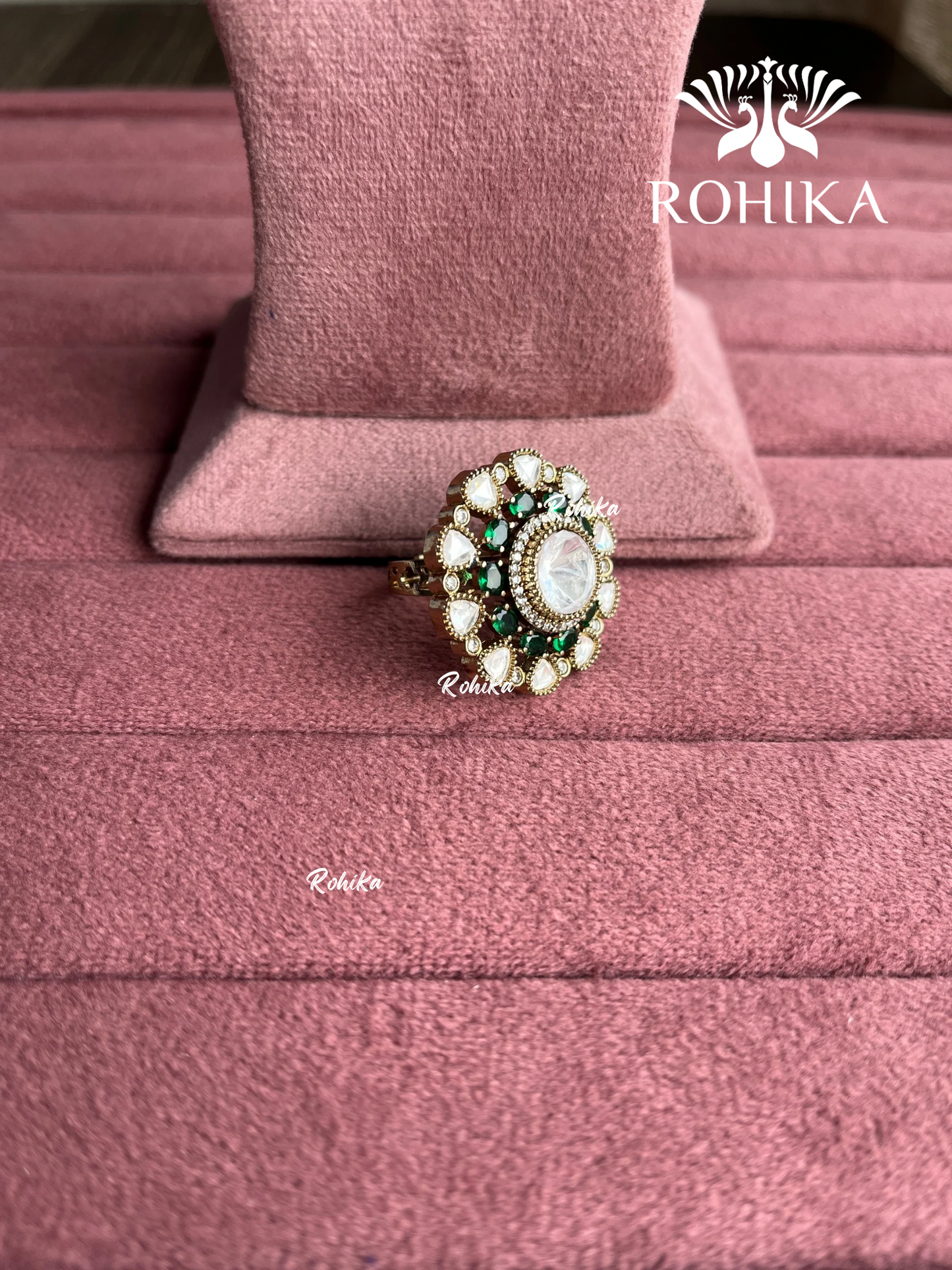 Angana polki kundan ring (SG-100) - Green