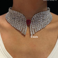 Angel american diamond  necklace set -Red