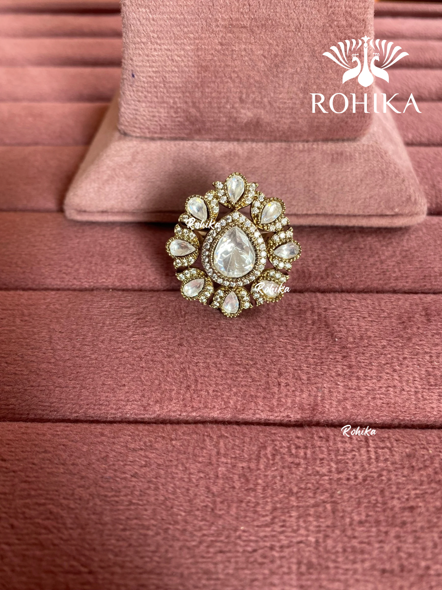 Angana polki kundan ring (SG-142) - White