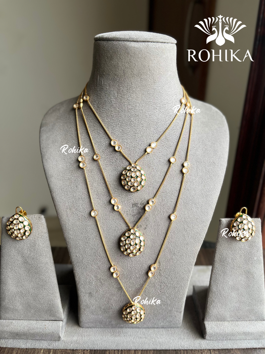 Akira layered necklace set - Dark Green