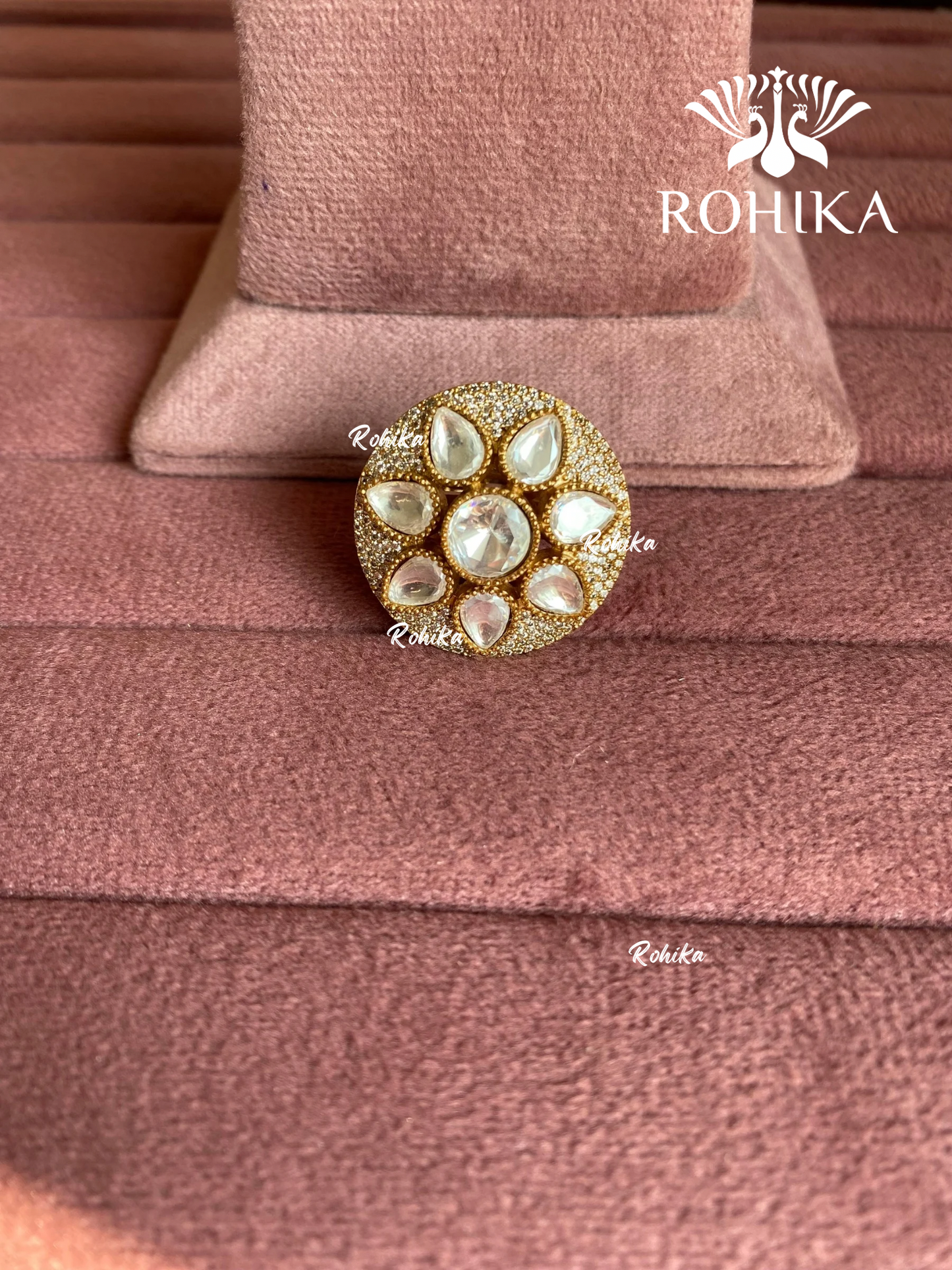 Angana polki kundan ring  (SG-032) - White