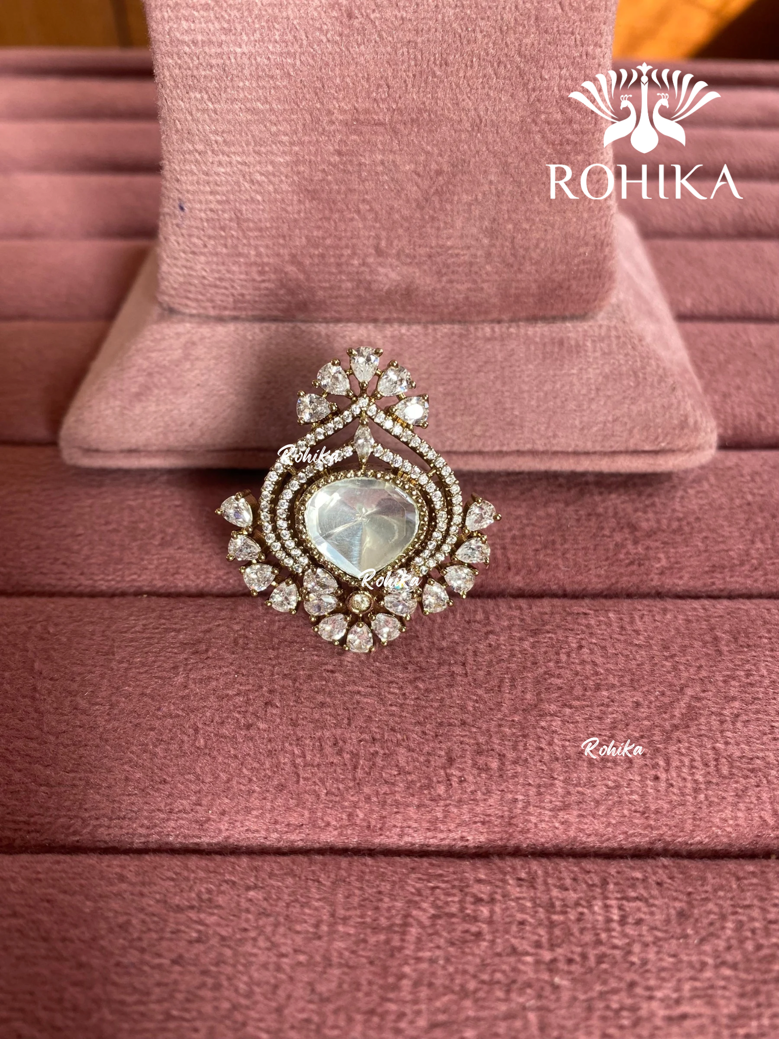 Angana polki kundan ring (SG-097) - White