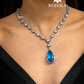 Emily american diamond necklace set - Blue