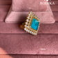 Angana polki kundan ring (SG-140) - Sky blue