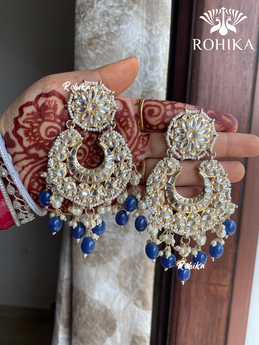 Navpreet beautiful earrings - Dark blue