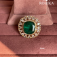 Angana polki kundan ring (SG-139) - Dark green