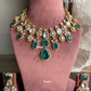 Swaas doublet kundan necklace set - Dark green