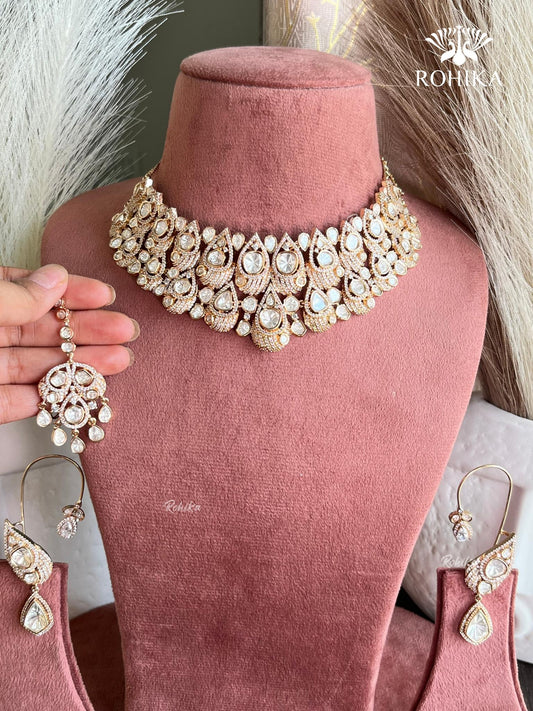 Meher moisanite choker set - White
