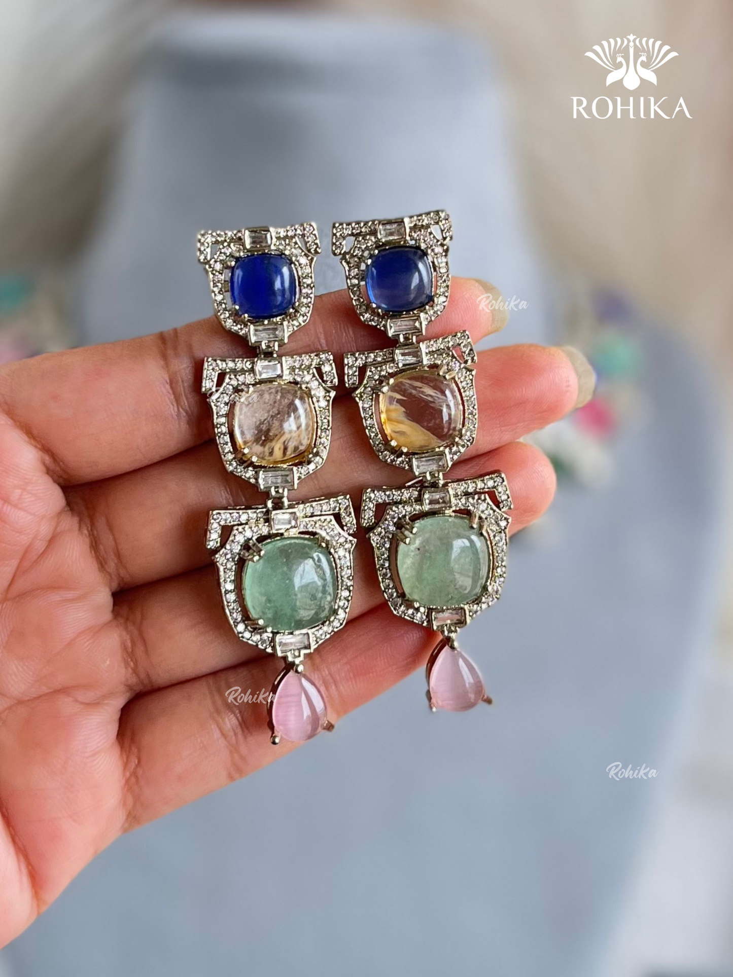 Saabya Inspired Fusion Necklace Set (SS021) - Mint Green