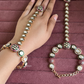 Bikaneri kundan haathphool (HP021) - Green and Ruby Red