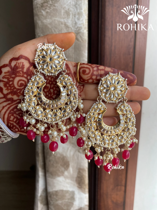 Navpreet beautiful earrings - Dark pink