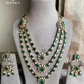 Ekatra moisanite long necklace set - Dark green