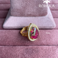 Angana polki kundan ring (SG-091) - Dark pink 