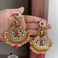 Kavita earrings and maangtikka combo - Pink