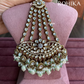 Bandini polki kundan passa /jhoomer (011) - White & mint green