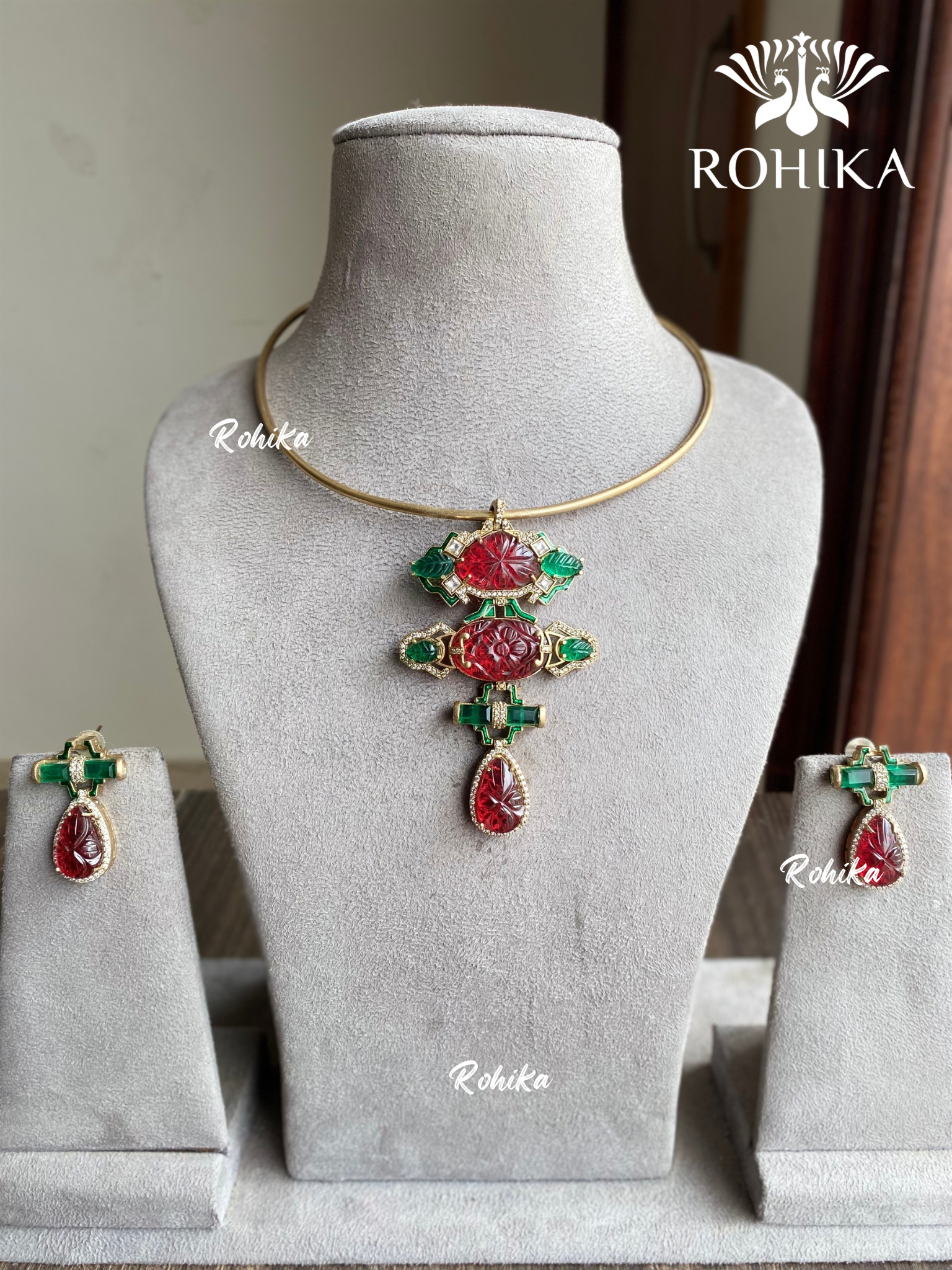 Banjara fusion necklace set (FN-006) - Red