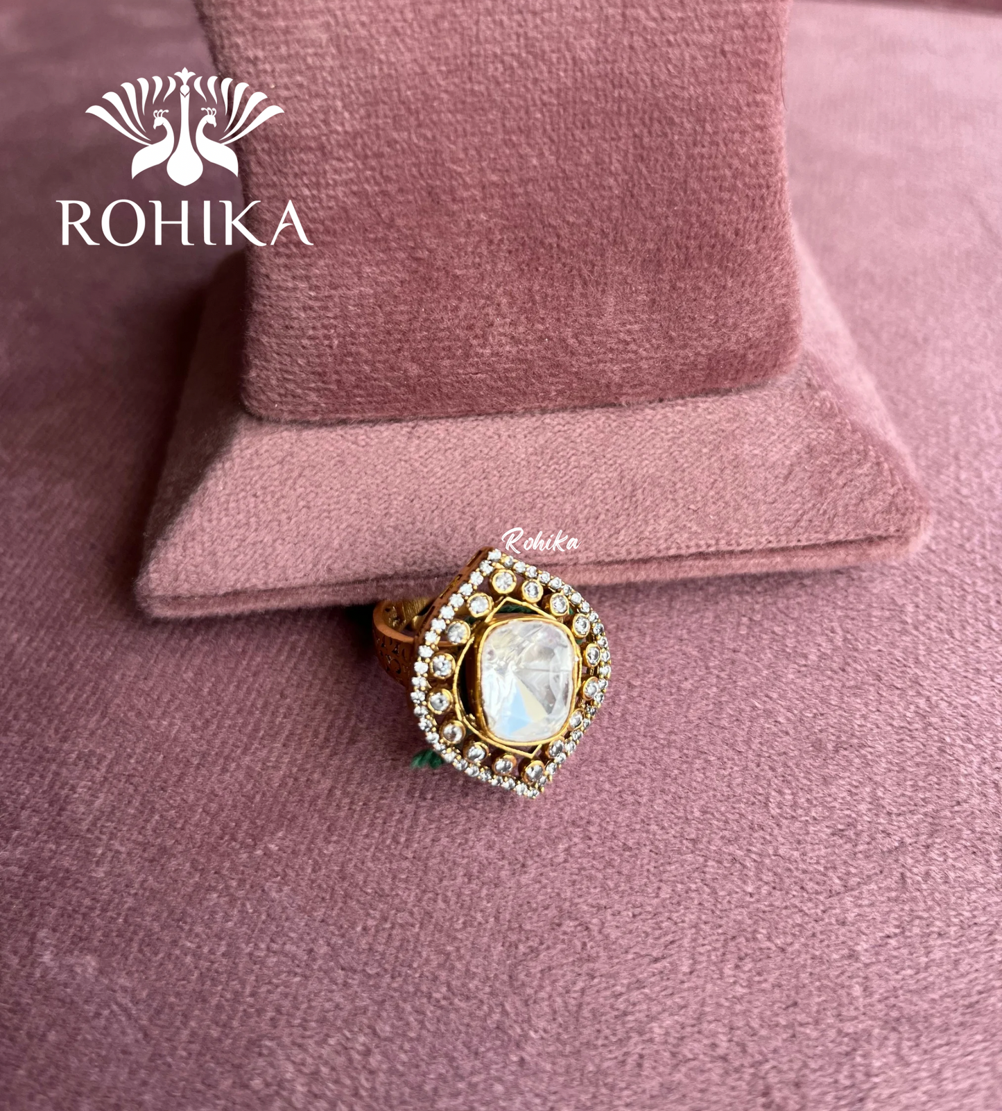 Angana polki kundan ring  (SG-015) - White