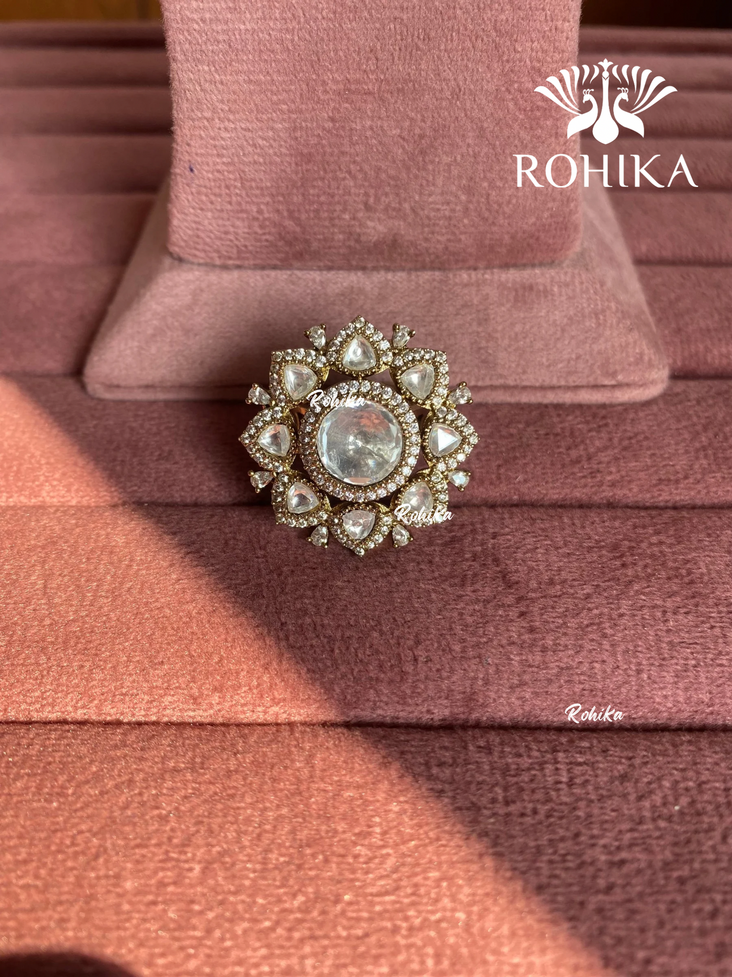 Angana polki kundan ring (SG-099) - White