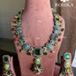Saabya inspired fusion necklace set (SS018) - Multi colour