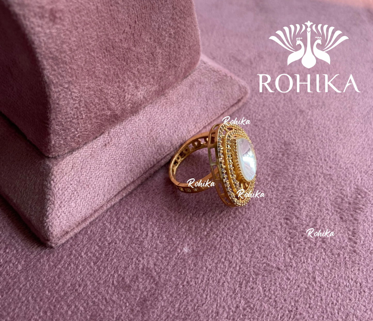  Angana polki kundan ring  (SG-045) - White