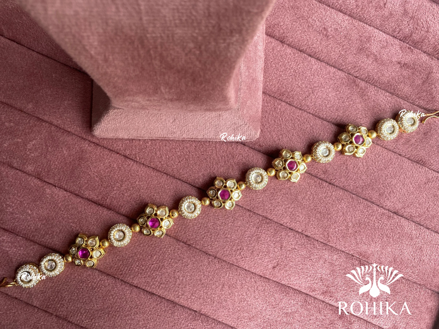 Kesha polki kundan sheeshphool (SP-005) - Pink