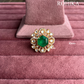 Angana polki kundan ring (SG-096) - Dark green