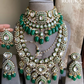 Agneya polki kundan bridal combo set - Dark Green