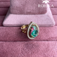 Angana polki kundan ring (SG-091) - Green & pink 