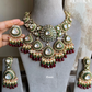 Pragati Polki Kundan Necklace Set - Green & Red