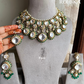 Rashmika polki kundan necklace set - Green