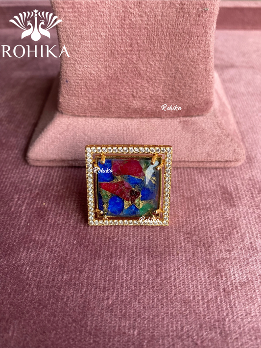 Angana polki kundan ring (SG-101) -  Multi