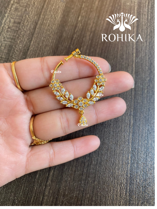 Riya AD stone Nath (031) - Golden