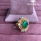 Angana polki kundan ring (SG-128) - Dark green